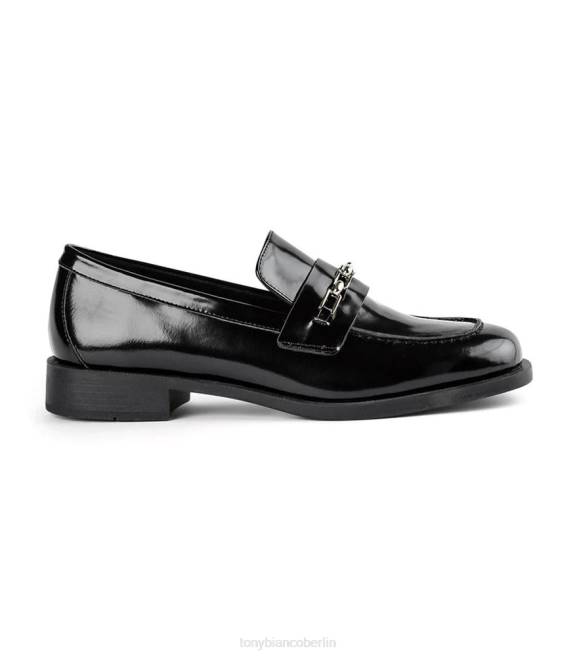 Slipper| de Tony Bianco Frauen Rebecca Wohnungen Schwarz hochglänzend 4624599